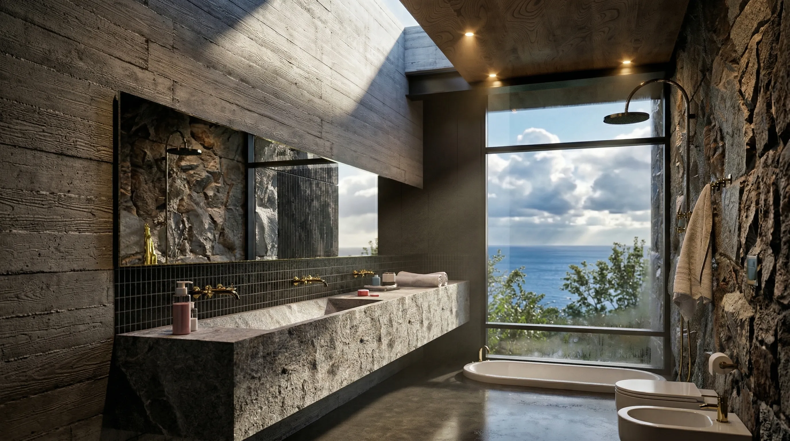 Render Baño de Casa Sanchez — PatagoniaBIM